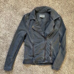 MARRAKECH I Women's Charcoal Gray Fabric Moto Jacket I Size S I Zip Pockets